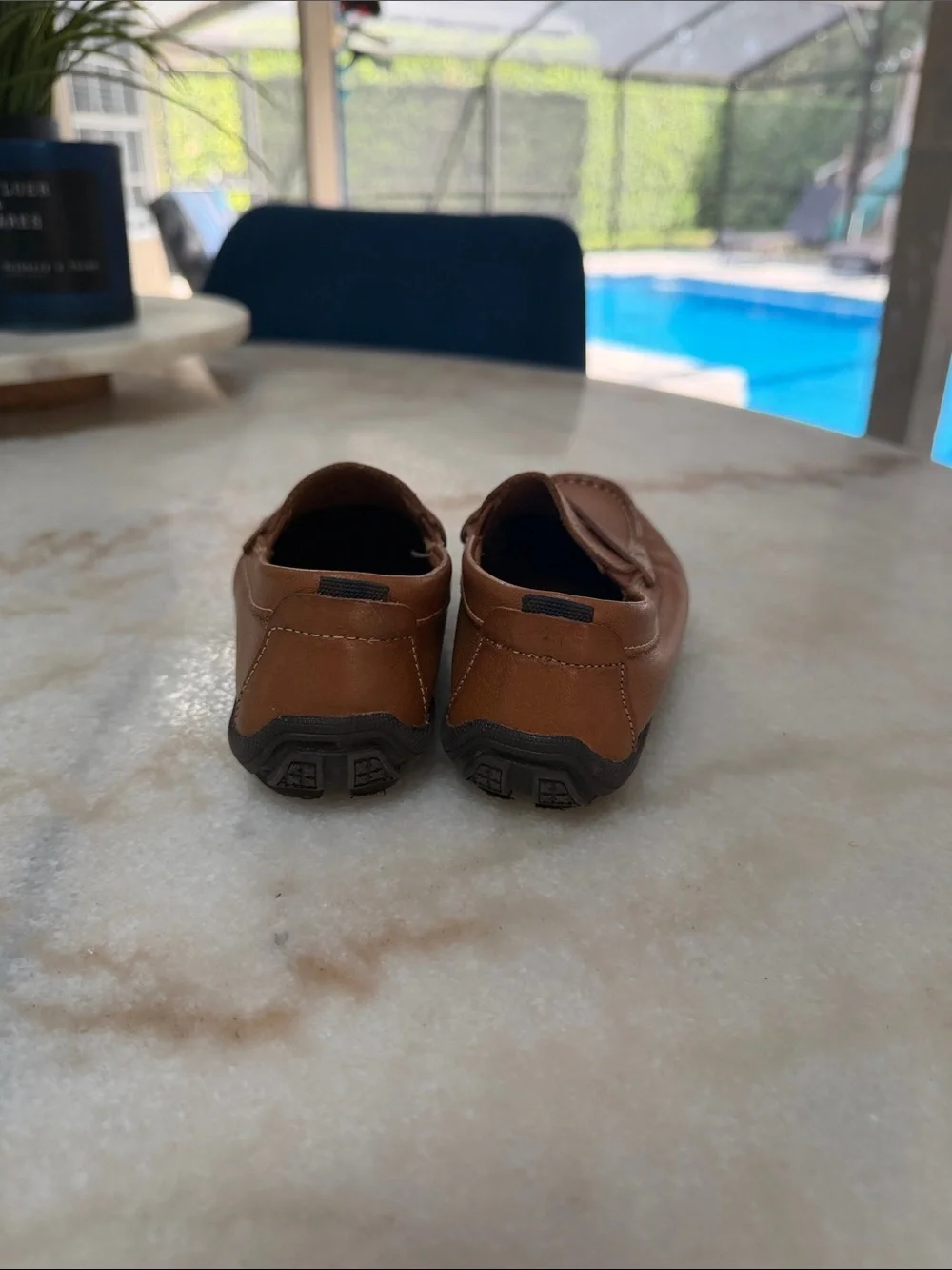 Kids Brown Leather Slip-On Loafers